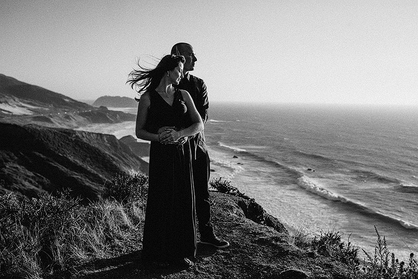 Romantic and intimate Big Sur engagement