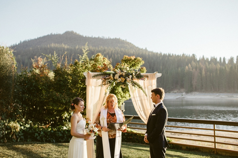 Bass Lake wedding on the water