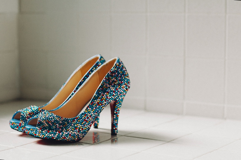 Cinderella themed wedding shoes