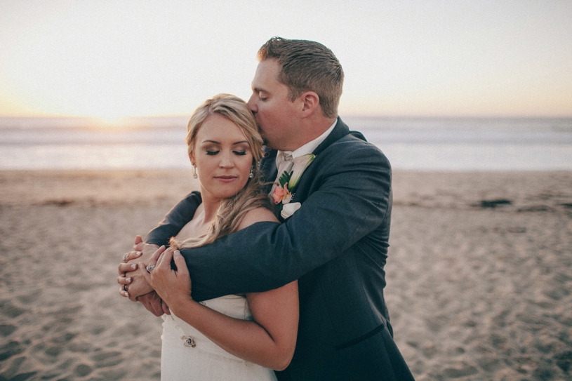 sunset wedding portrait in carmel at THE SANCTUARY BEACH RESORT, CALIFORNIA  by heather elizabeth