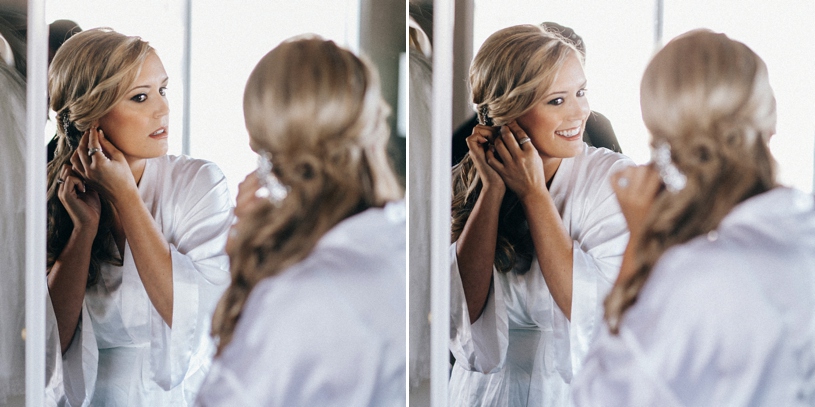 bride preparing for her wedding in carmel by heather elizabeth photography