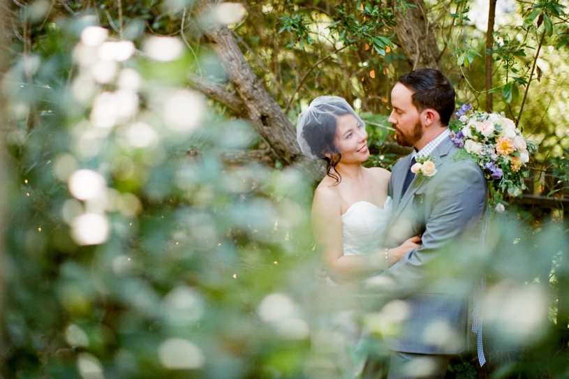 Hipster bride and groom portrait at the Holly farm by heather elizabeth Photography
