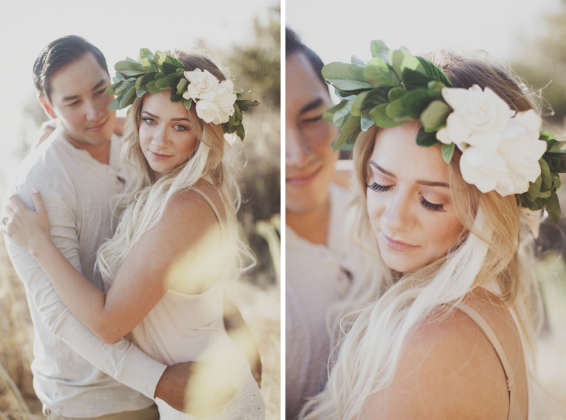 Flower Crown bohemian bride in Big Sur by Heather Elizabeth Photography