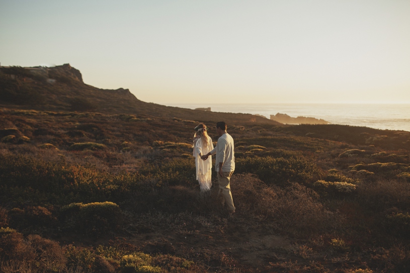 romantic epic landscape engagement session with a bohemian couple in Big Sur by Heather Elizabeth Photography