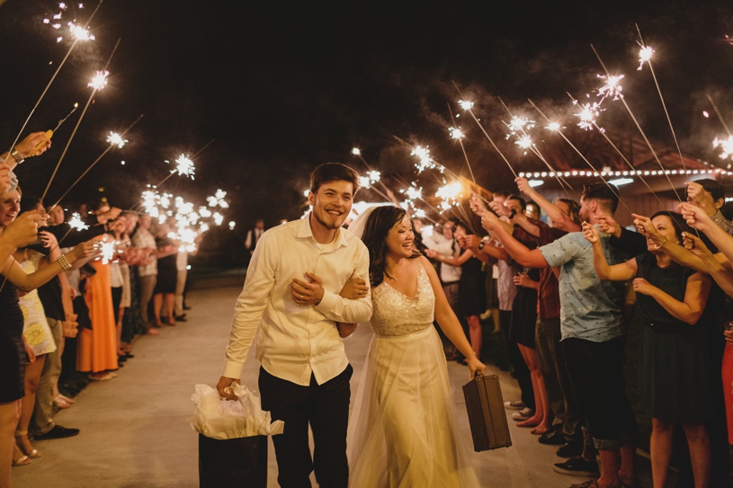 Destination wedding in San Diego with a sparkler exit by Heather Elizabeth Photography