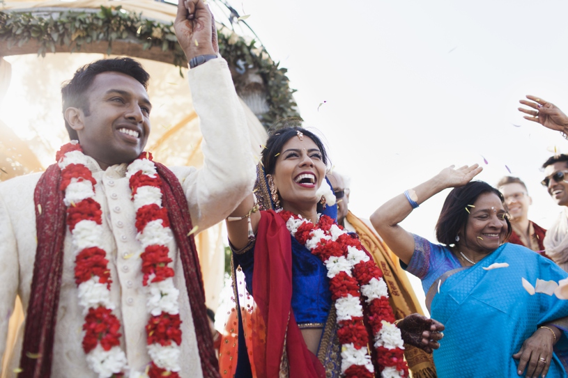bright and colorful traditional Hindu Indian wedding ceremony at the Meritage Resort in Napa by Heather Elizabeth Photography 