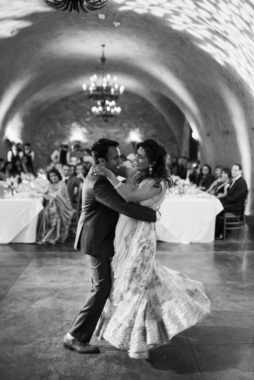 Indian wedding first dance photograph at a wedding at Meritage Resort in Napa by Heather Elizabeth Photography