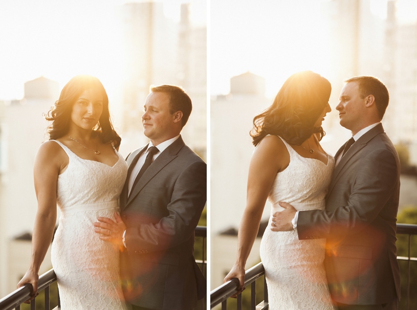 Sunset portraits at a wedding at the University Club by Heather Elizabeth Photography
