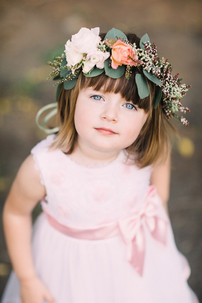 sweet little flower girl with flower crown at diablo ranch events 