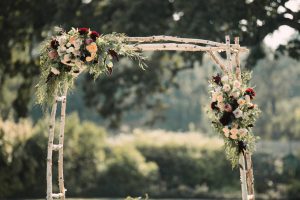 DIY tree branch arch in San Jose wedding ceremony by Heather Elizabeth Photography